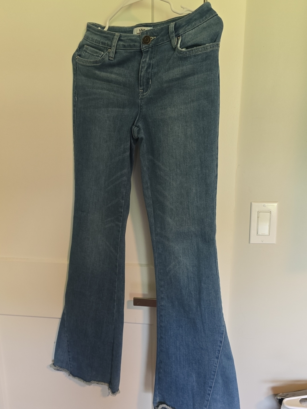 YMI Mid-Rise Denim Flare Jeans in Medium Blue